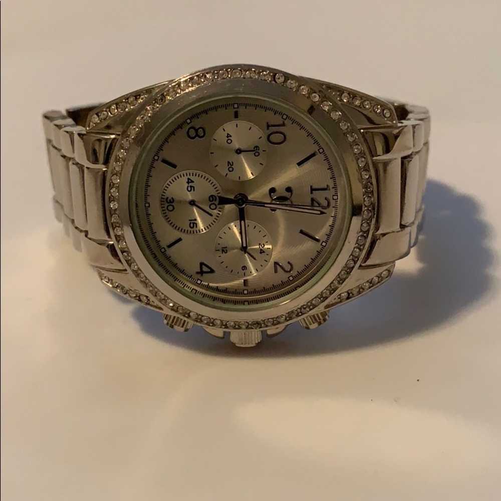 Silver boyfriend watch